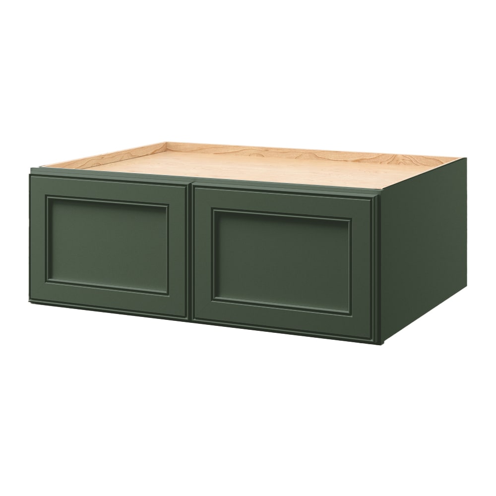 allen + roth Heathrow 33-in W x 12-in H x 24-in D Sage Wall Fully Assembled Cabinet Recessed Panel Square