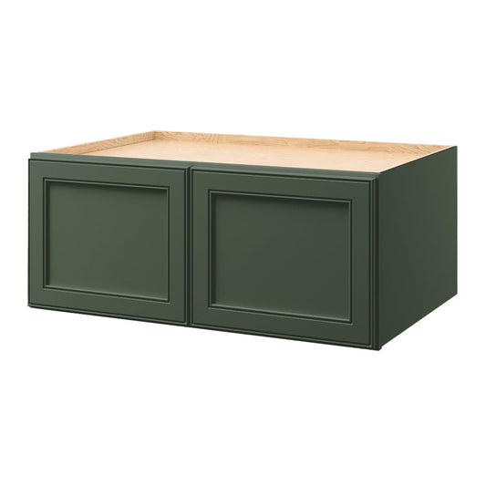 allen + roth Heathrow 36-in W x 15-in H x 24-in D Sage Wall Fully Assembled Cabinet Recessed Panel Square