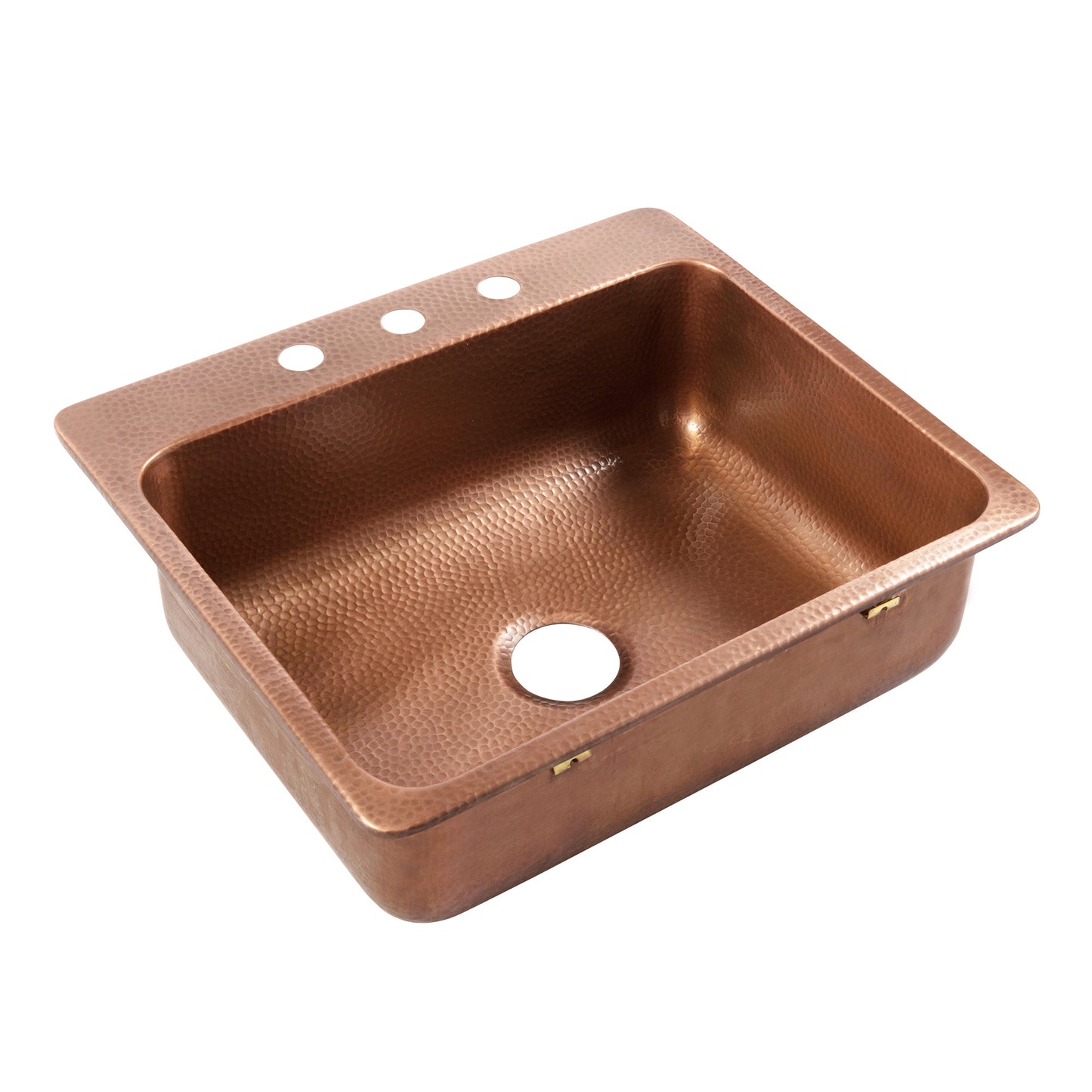 SINKOLOGY Angelico Drop-in 25-in x 22-in Copper Single bowl 17 -Gauge Kitchen Sink