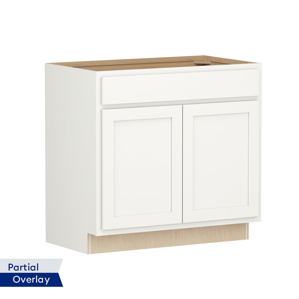 Shenandoah PRO Express Breckenridge 36-in Linen Partial Overlay Bathroom Vanity Base Cabinet without Top