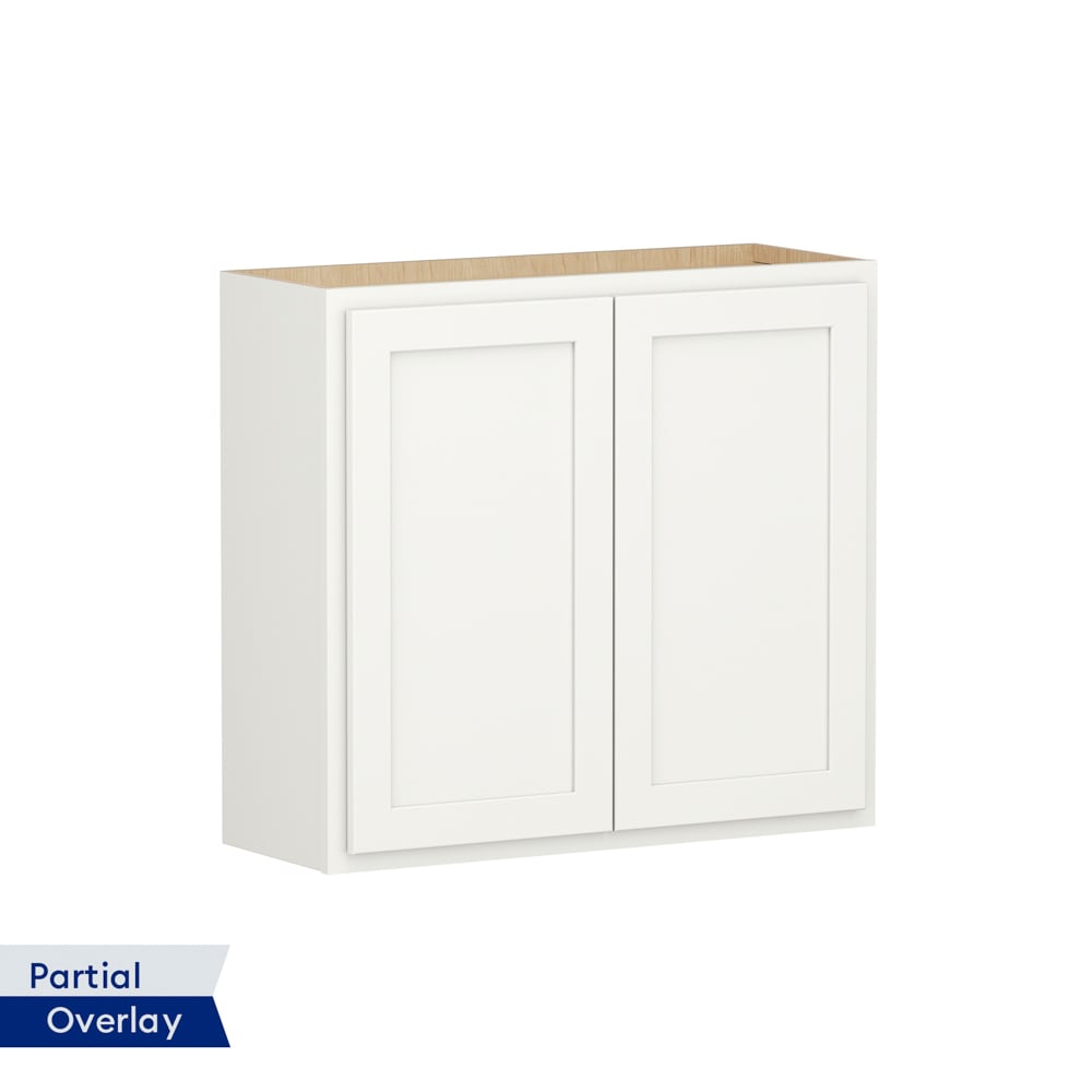Shenandoah PRO Express Breckenridge 36-in W x 36-in H x 12-in D Linen Partial Overlay Wall Fully Assembled Plywood Cabinet Recessed Panel