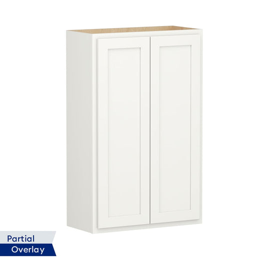 Shenandoah PRO Express Breckenridge 24-in W x 42-in H x 12-in D Linen Partial Overlay Wall Fully Assembled Plywood Cabinet Recessed Panel