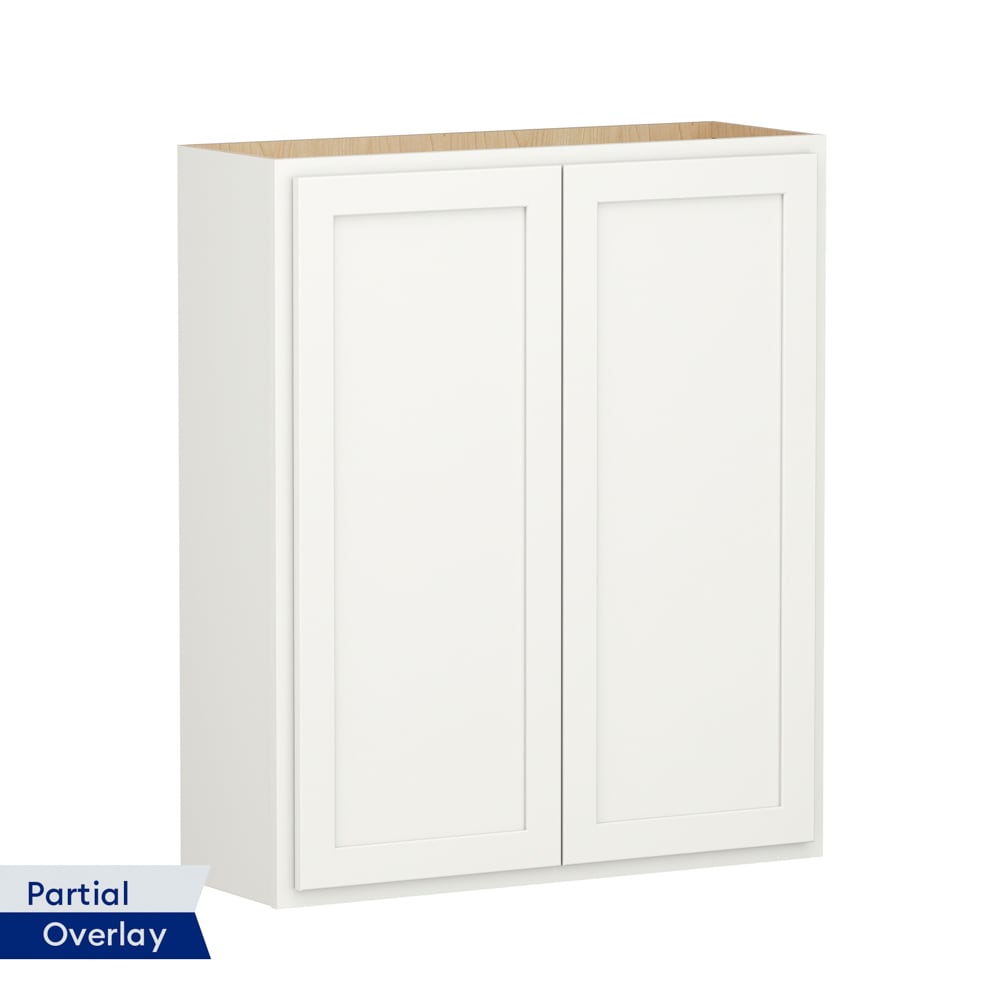 Shenandoah PRO Express Breckenridge 36-in W x 24-in H x 12-in D Linen Partial Overlay Wall Fully Assembled Plywood Cabinet Recessed Panel