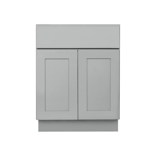 RELIABILT Overlake 27-in W x 34.5-in H x 24-in D Gray Base Ready to Assemble (RTA) Plywood Cabinet Recessed Panel Shaker