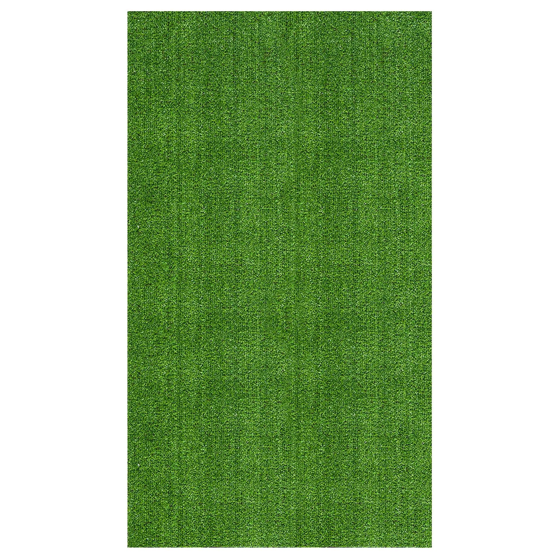 Ottomanson Artificial grass 7x33 Fake Grass Turf Rug For Patio Lawn Landscape 6.5-ft x 33-ft Artificial Grass