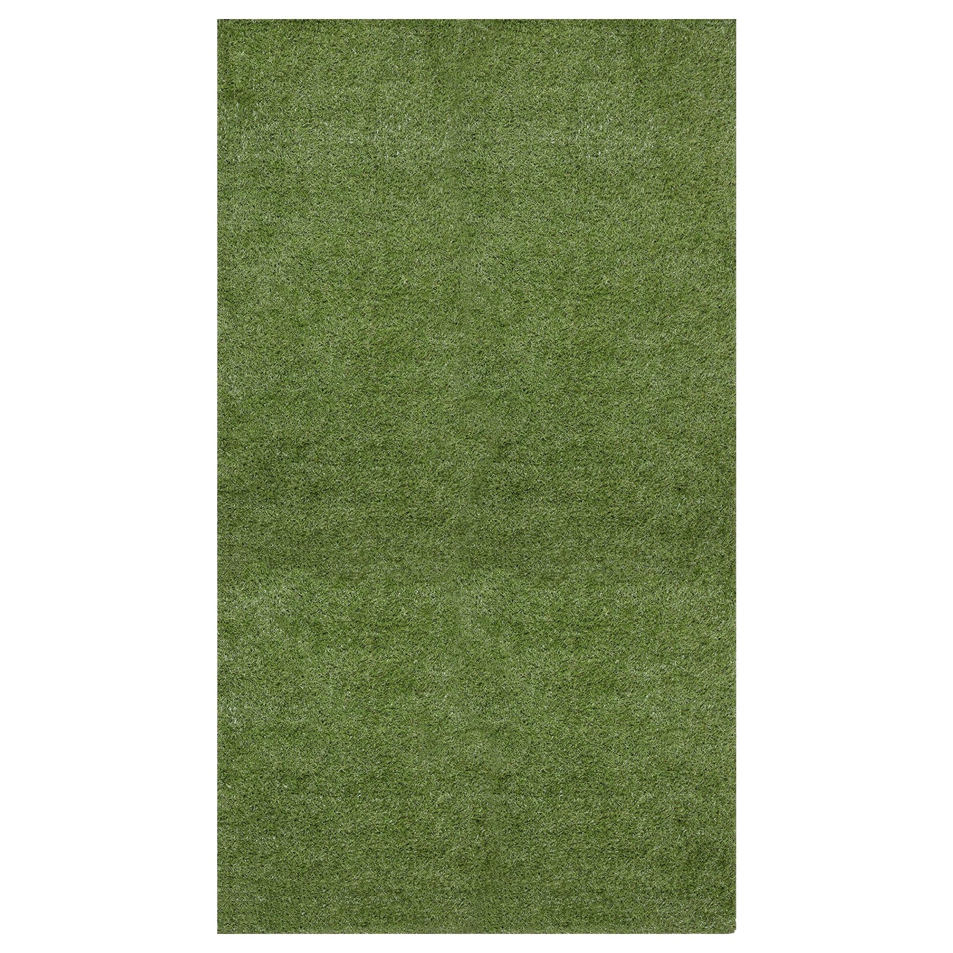 Ottomanson Artificial grass 7x31 Realistic Fake Grass Turf Rug For Patio Lawn Landscape 6.5-ft x 31-ft Artificial Grass