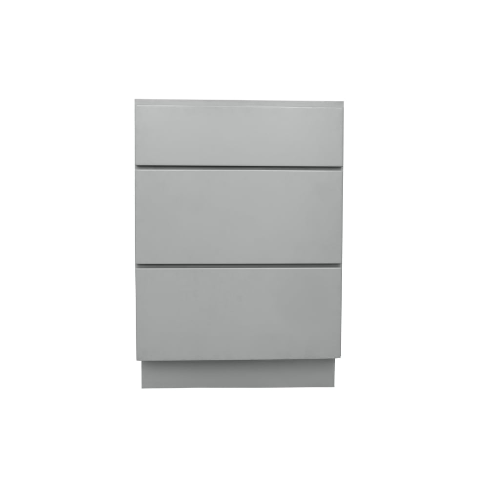 RELIABILT Overlake 18-in W x 34.5-in H x 24-in D Gray 3 -Drawers Drawer Base Ready to Assemble (RTA) Plywood Cabinet Flat Panel Shaker