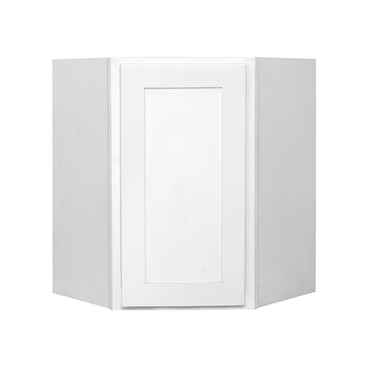 RELIABILT Fairplay 24-in W x 36-in H x 24-in D White Diagonal Corner Wall Ready to Assemble (RTA) Plywood Cabinet Recessed Panel Shaker