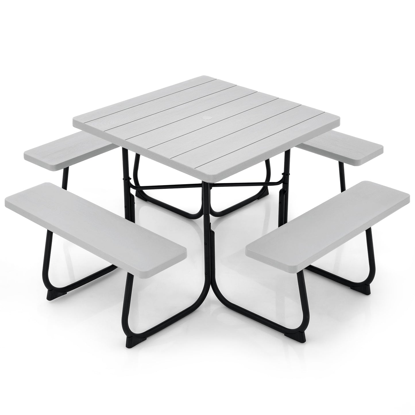 LIVIZA 35-in Gray Plastic Square Picnic Table