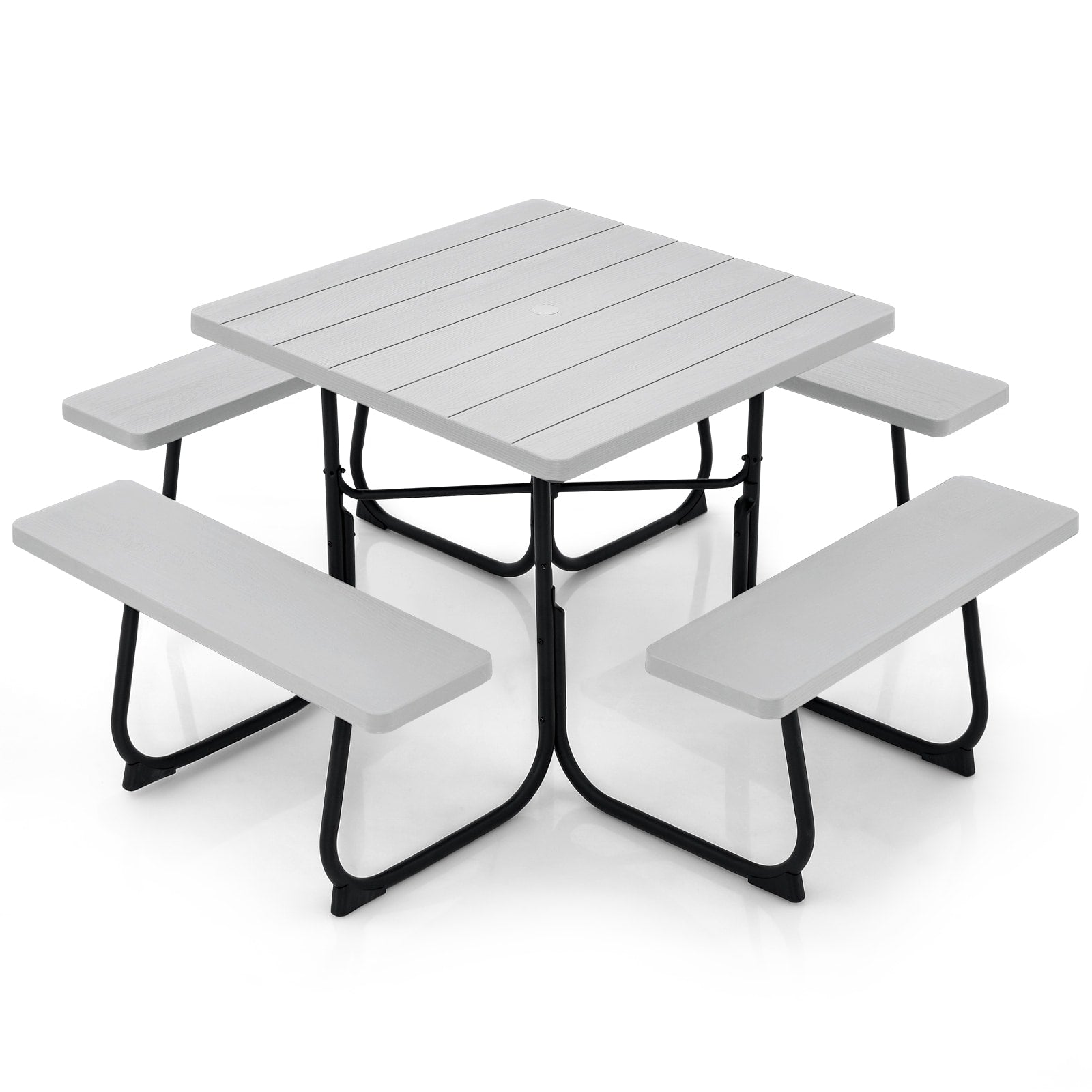 LIVIZA 35-in Gray Plastic Square Picnic Table