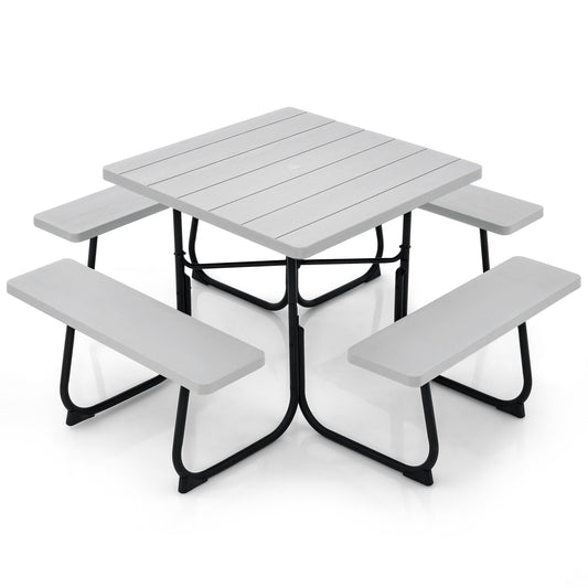 LIVIZA 35-in Gray Plastic Square Picnic Table