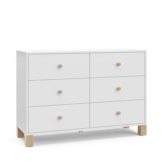 Storkcraft California White/Driftwood Pine 6 -Drawer 47.72-in Standard dresser