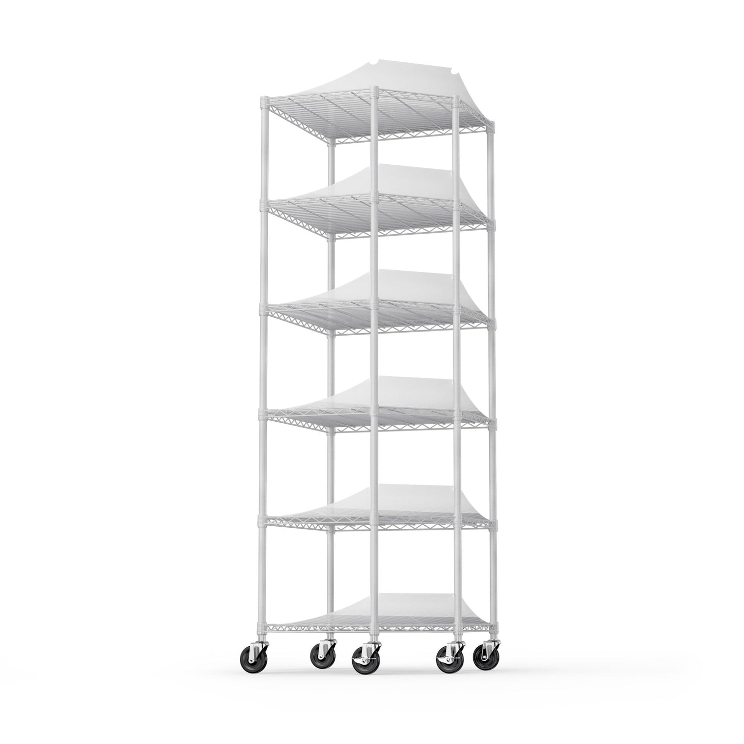 Damerin 6 -Tier Heavy Duty Chrome Metal Utility shelving unit with Wire Shelves ( 27-in W x 27-in D x 82-in H )