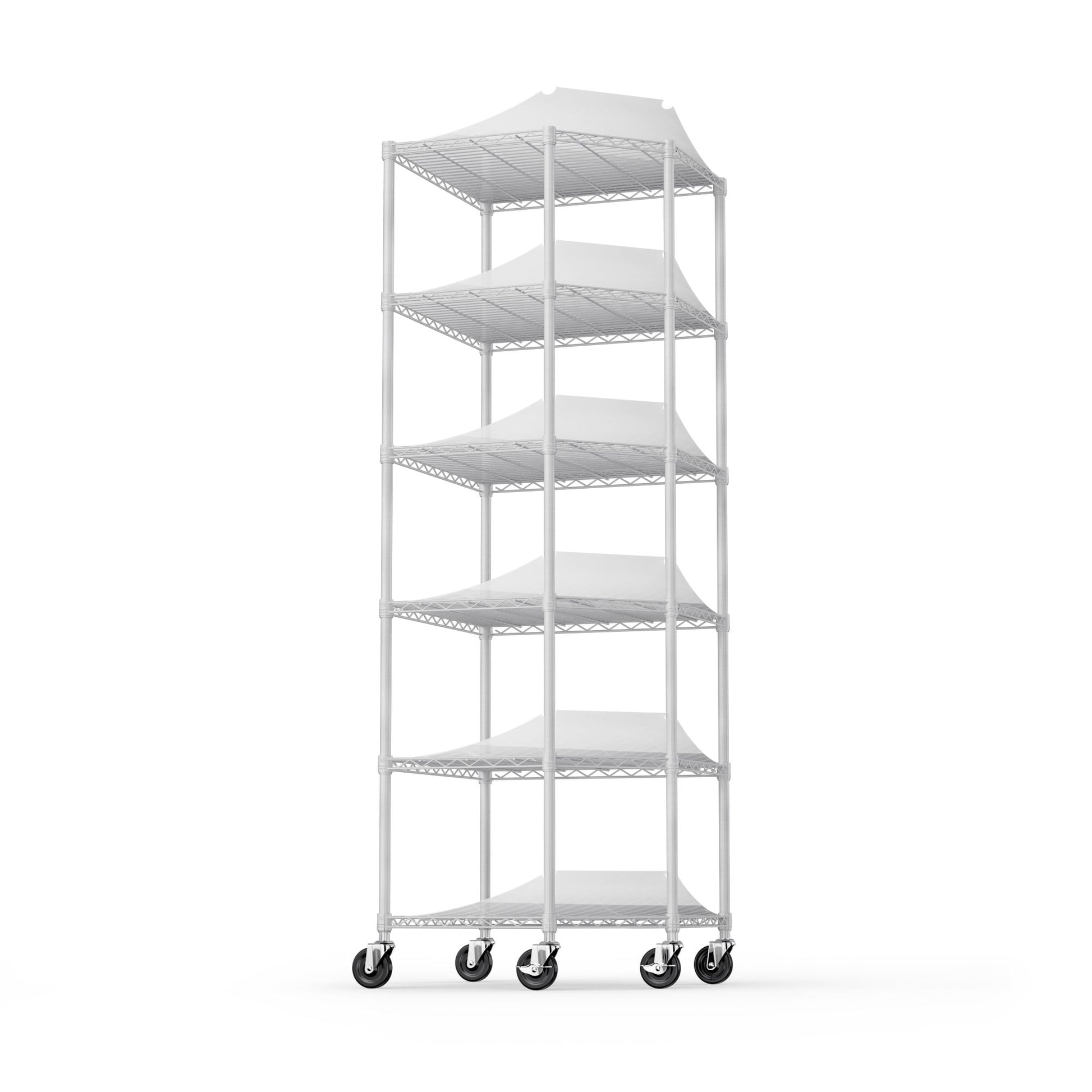 Damerin 6 -Tier Heavy Duty Chrome Metal Utility shelving unit with Wire Shelves ( 27-in W x 27-in D x 82-in H )