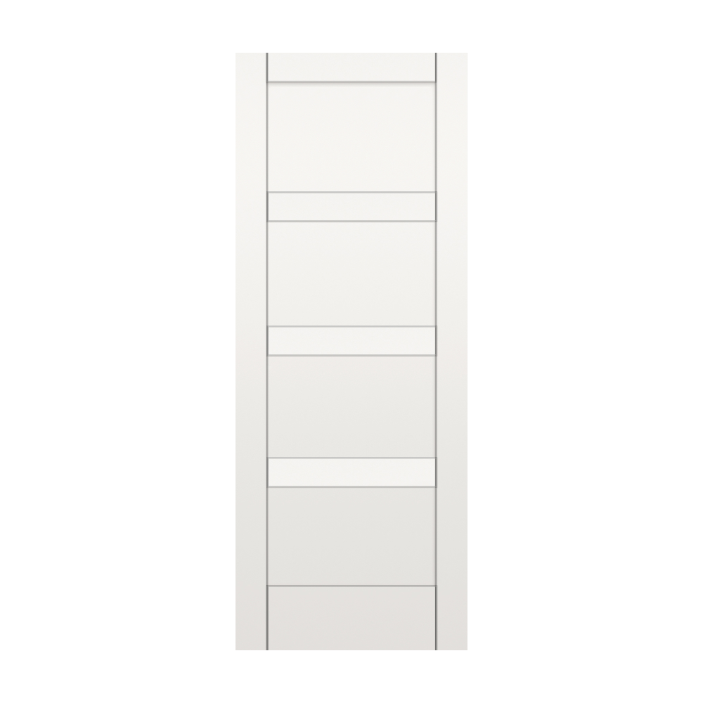 RELIABILT Bellavista 28-in x 96-in Off-white 4-panel Smooth Solid core Primed MDF Slab Door