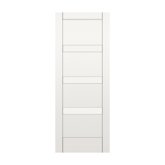 RELIABILT Bellavista 28-in x 96-in Off-white 4-panel Smooth Solid core Primed MDF Slab Door