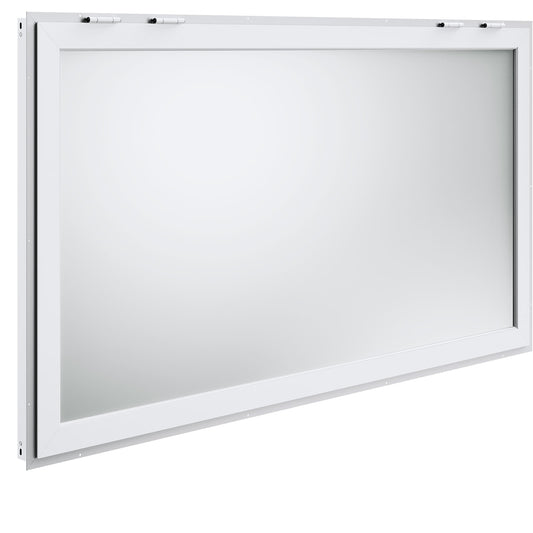 VEVOR Concession Window 47-1/2-in x 35-1/2-in Aluminum Replacement white Single Pane Glass Awning Window ,