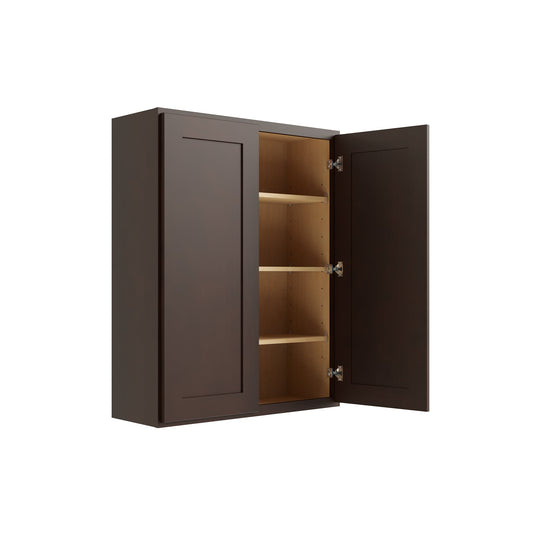 RELIABILT Parkstone 33-in W x 42-in H x 12-in D Brown Wall Fully Assembled Plywood Cabinet Recessed Panel Shaker