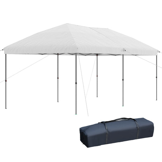 Kahomvis 19-Feet x 10-Feet Rectangle White Pop-up canopy