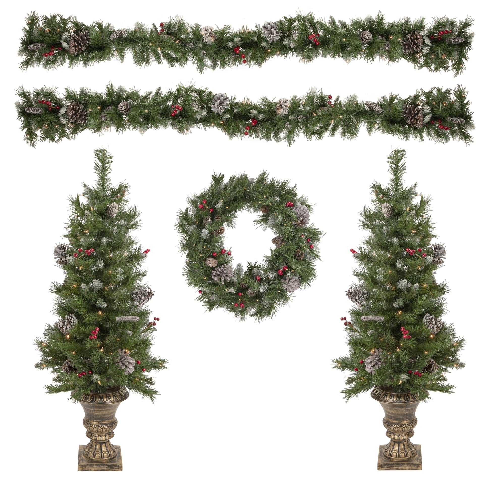 Northlight 4-ft Pine Pre-lit Slim Artificial Christmas Tree with Clear LED Lights