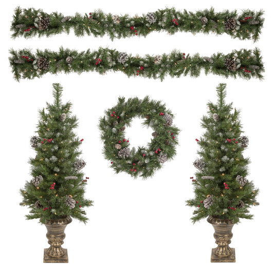 Northlight 4-ft Pine Pre-lit Slim Artificial Christmas Tree with Clear LED Lights