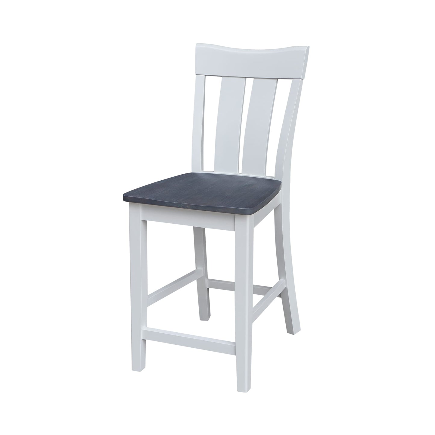 International Concepts White/Heather Gray 24-in H Counter height Wood Bar Stool