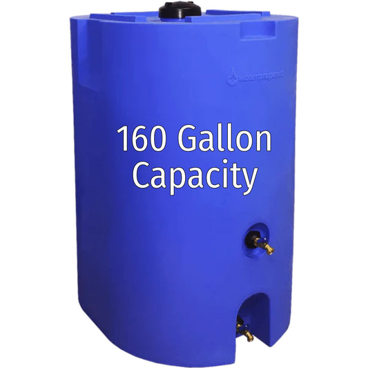 WaterPrepared 160-Gallon Plastic Blue Water Storage Tank