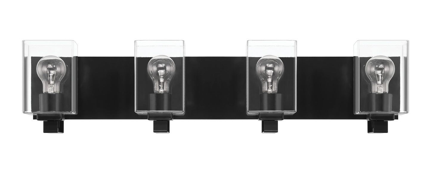 Craftmade McClane 32-in 4 Light Black Transitional Bathroom Vanity light