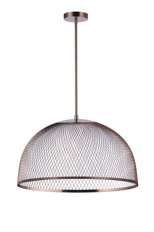 Craftmade Sculptural 1 -Light Satin Brass Modern/contemporary Metal Dome Large Indoor Hanging Pendant Light