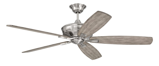 Craftmade Santori 60-in Brushed Polished Nickel with Coffee Blades Ceiling Fan Light Kit Compatible and Remote Included 5 -Blade
