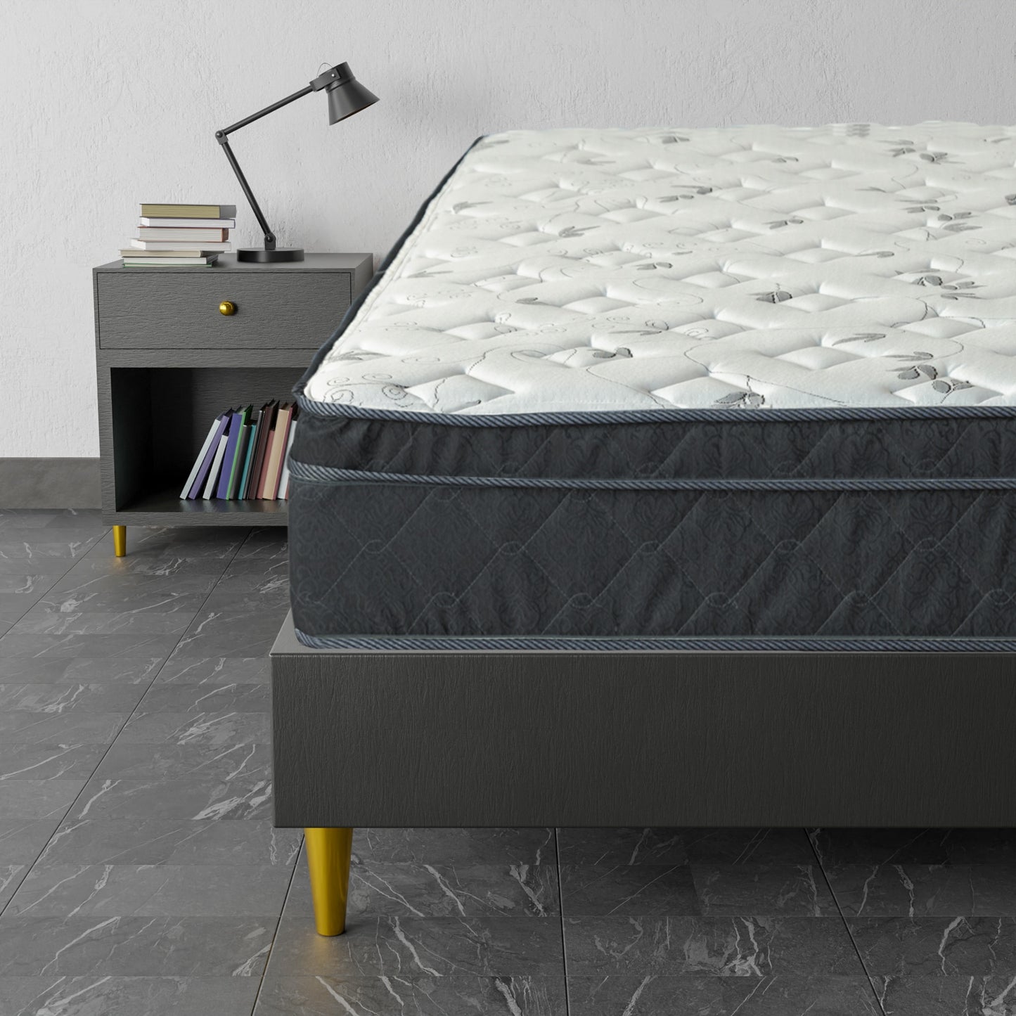 Glance 12-in Medium Twin Hybrid Memory Foam/Coil Blend Mattress in a Box