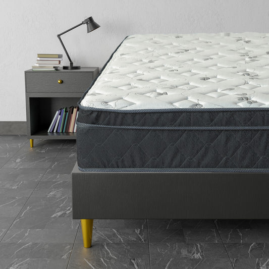 Glance 12-in Medium Twin Hybrid Memory Foam/Coil Blend Mattress in a Box