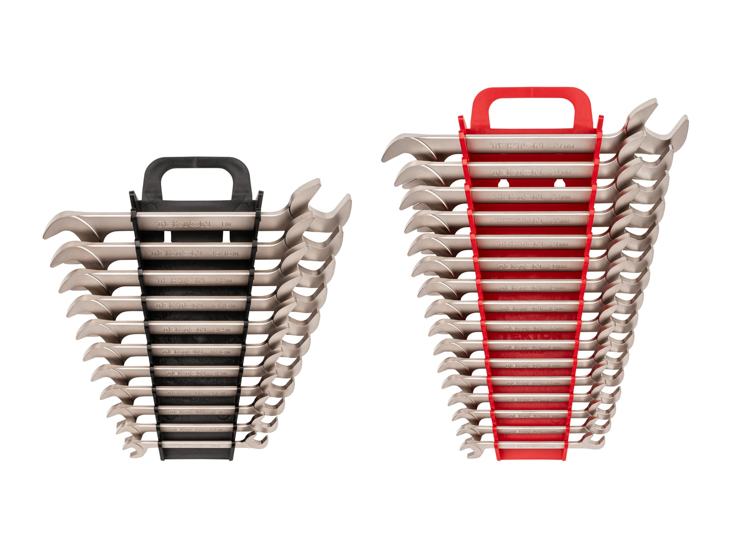 TEKTON 27-Piece Set SAE and Metric Angle Open End Wrench Includes Hard Case WAE93202