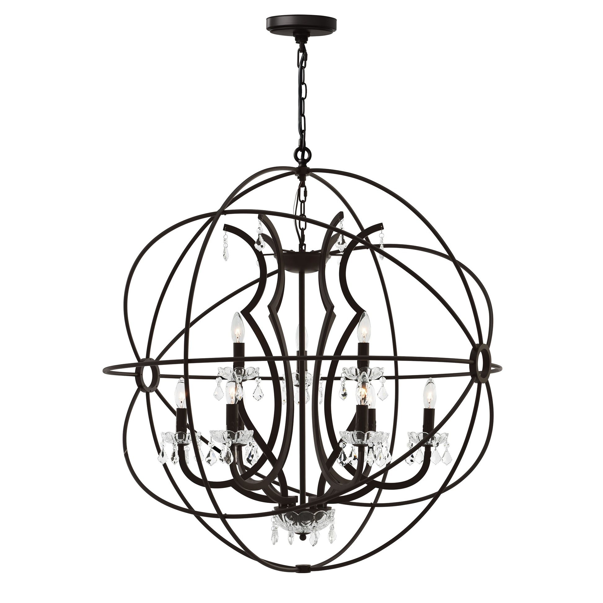 CWI Lighting Campechia 9 -Light Brown Indoor Mixed material Chandelier