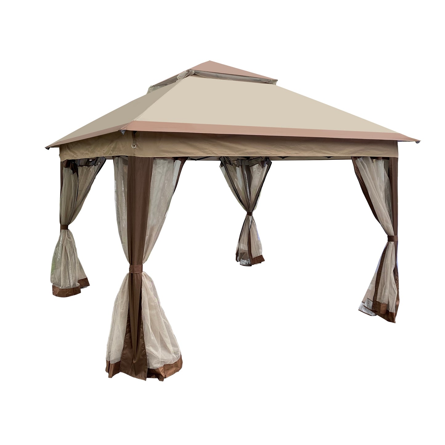 Sumyeg 11-ft x 11-ft Square Brown Pop-up canopy