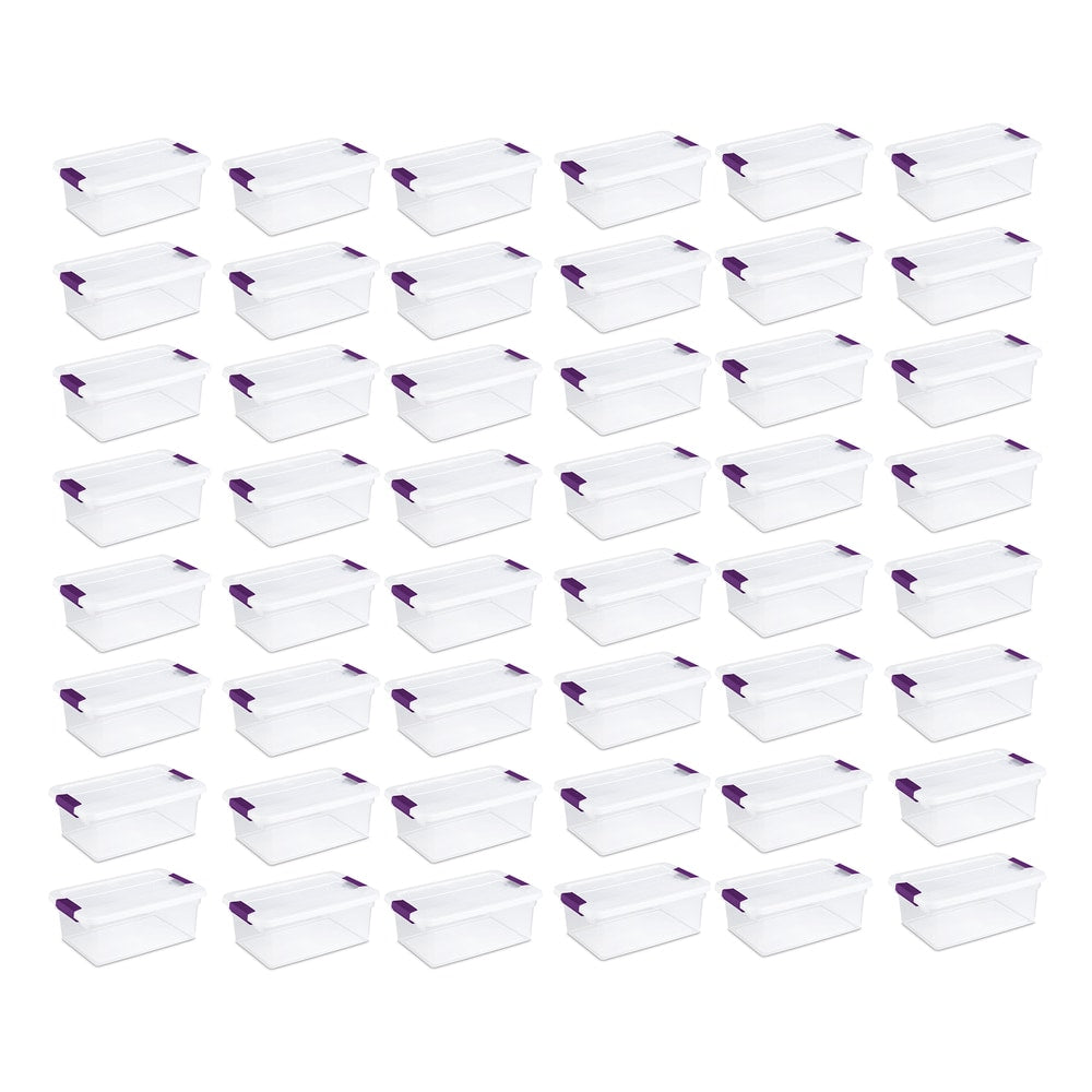 Sterilite 48 -Pack Sterilite Small 3.75 -Gallons ( 15 -Quarts ) Clear - 15 Quart Stackable Tote with Latching Lid
