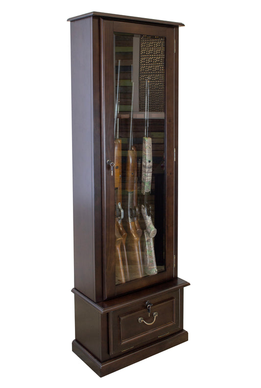 A Furniture Classics Hunting and Fishing 5 -Gun Keyed Lock Gun cabinet