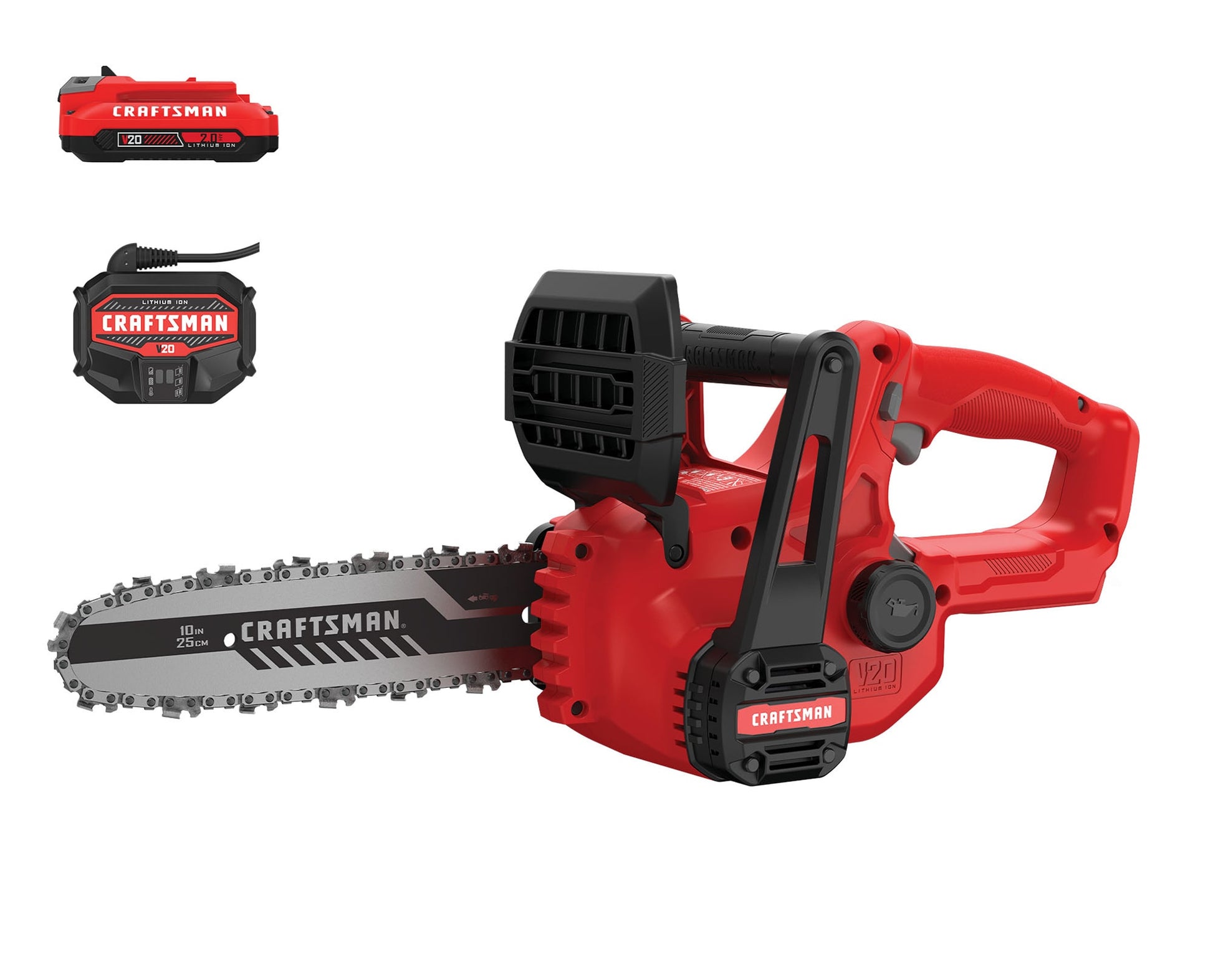 CRAFTSMAN V20 20-volt Max 10-in Battery 2 Ah Chainsaw (Battery and Charger Included) CMCCS610D1