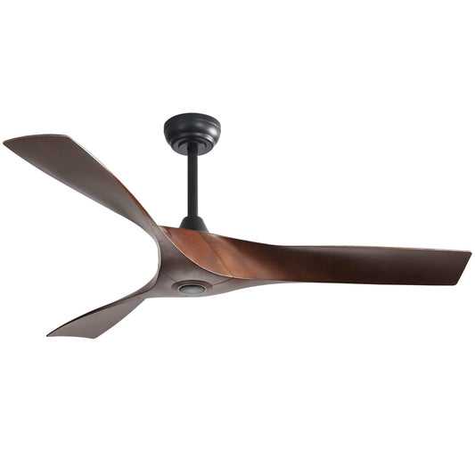 Bayfeve Adjustable Speed 52-in Black with ABS Blades Covered Outdoor Ceiling Fan Without Light and Remote Included 3 -Blade