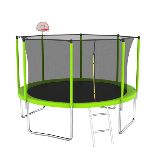 Flynama Outdoor Trampoline 12-ft Round Kids in Green