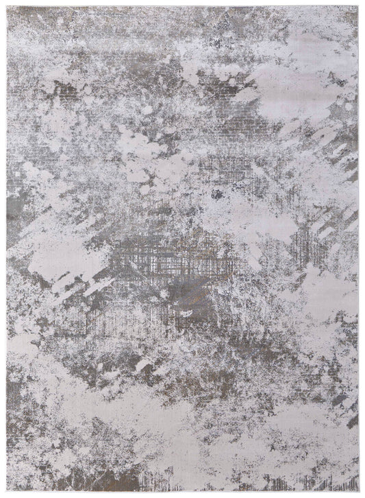 Room Envy 8 x 10 (ft) Loomed Polypropylene Gray/Silver/Taupe Rectangular Indoor Abstract Professionally Clean Only Pet Friendly Area rug