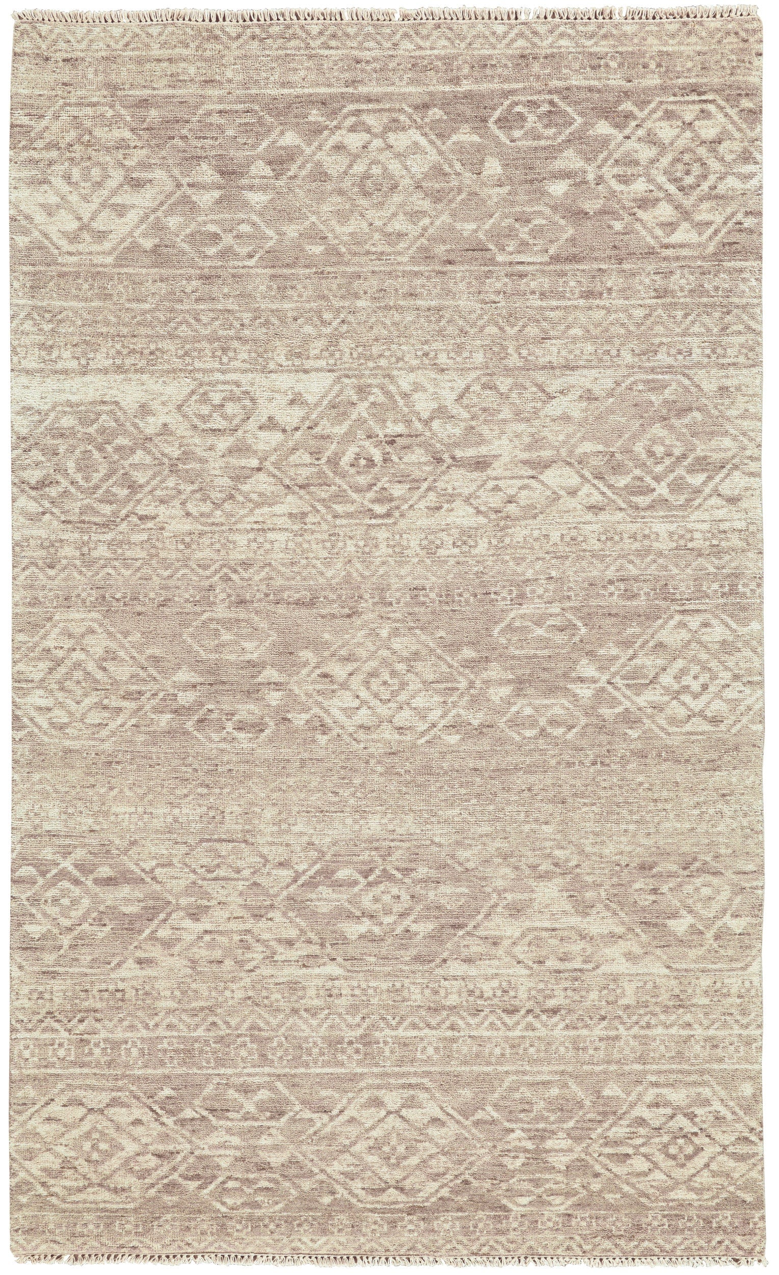 Room Envy 5 x 8 (ft) Knotted Wool Tan/Brown/Taupe Rectangular Indoor Professionally Clean Only Area rug