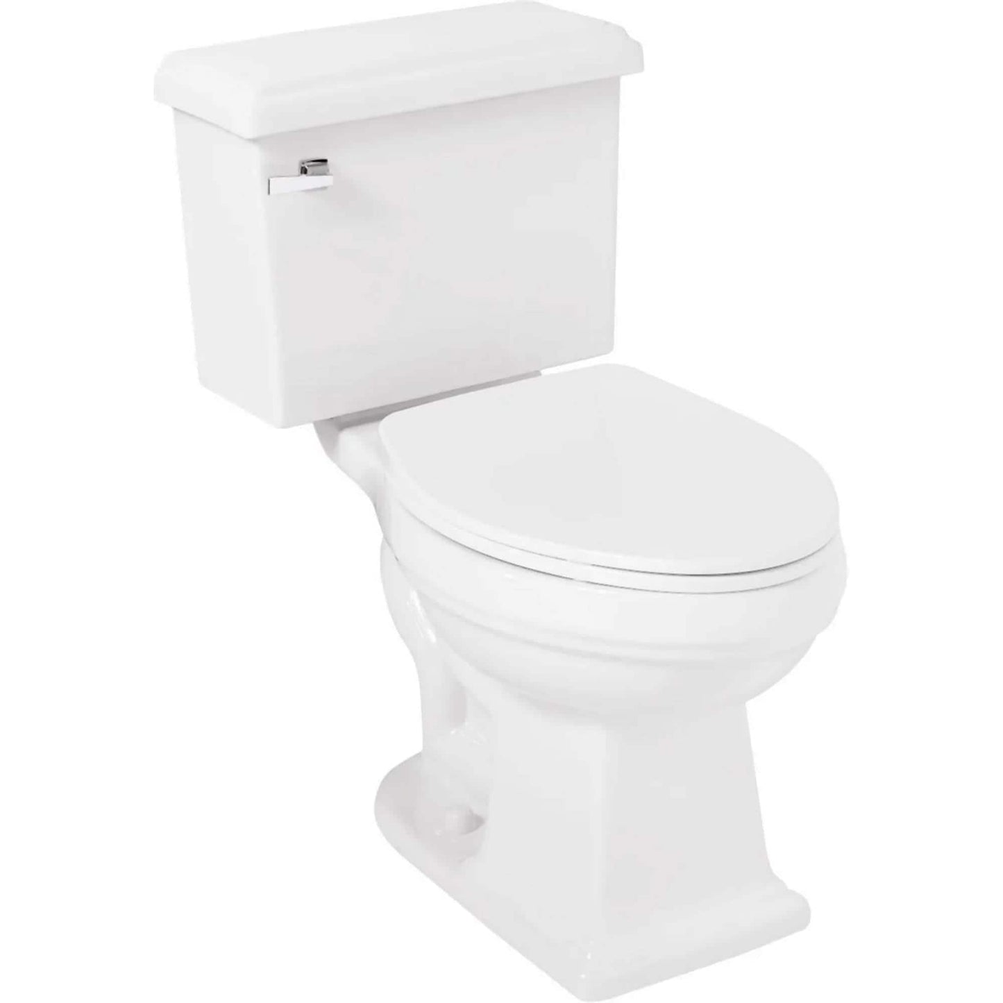 Signature Hardware Key West White Elongated Standard height 12-in Rough-In WaterSense 1.28 GPF Soft Close 2-piece Toilet