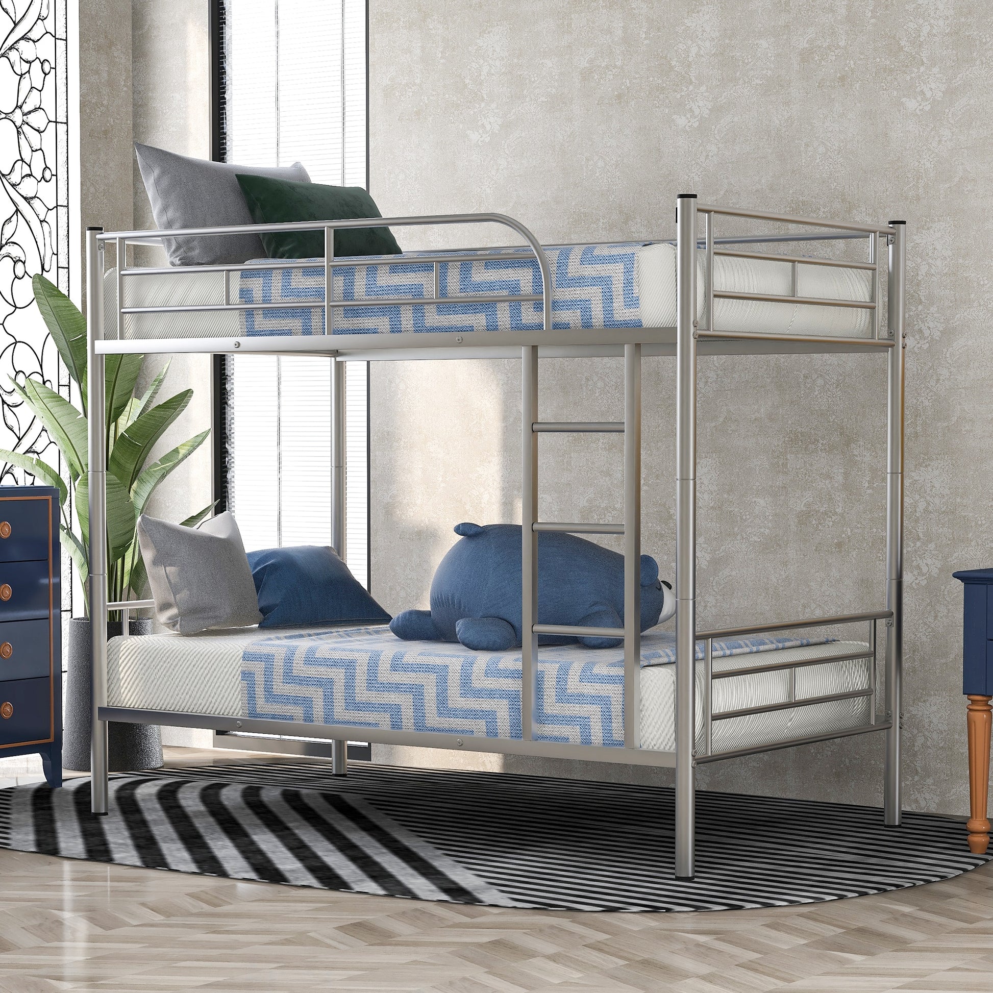 Qualler Silver Twin over twin Bunk Bed