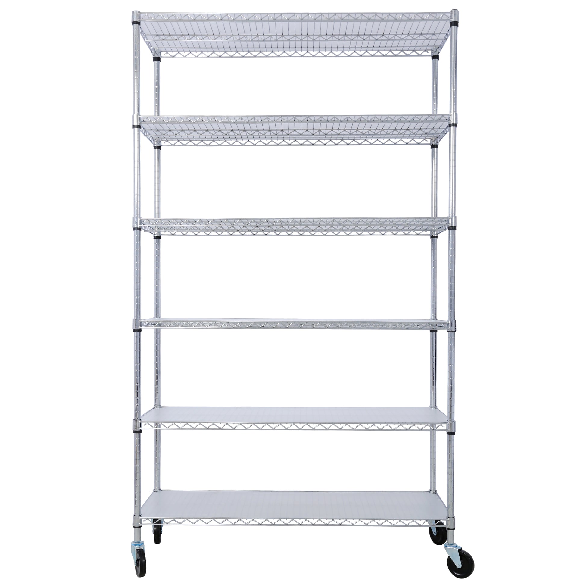 Kahomvis 6 -Tier Heavy Duty Chrome Metal Utility shelving unit with Wire Shelves ( 48-in W x 18-in D x 82-in H )