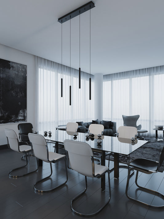 AFX Eli 4 -Light Satin Brass Transitional Metal Cylinder LED Small Indoor Hanging Pendant Light