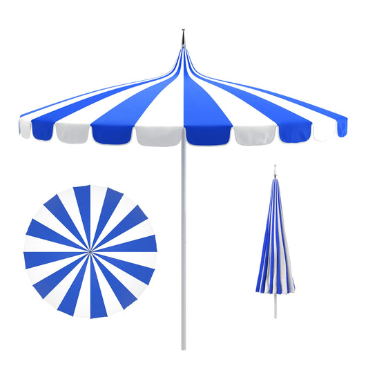 California Umbrella 8.5-Feet Aluminum Blue Market Patio Umbrella