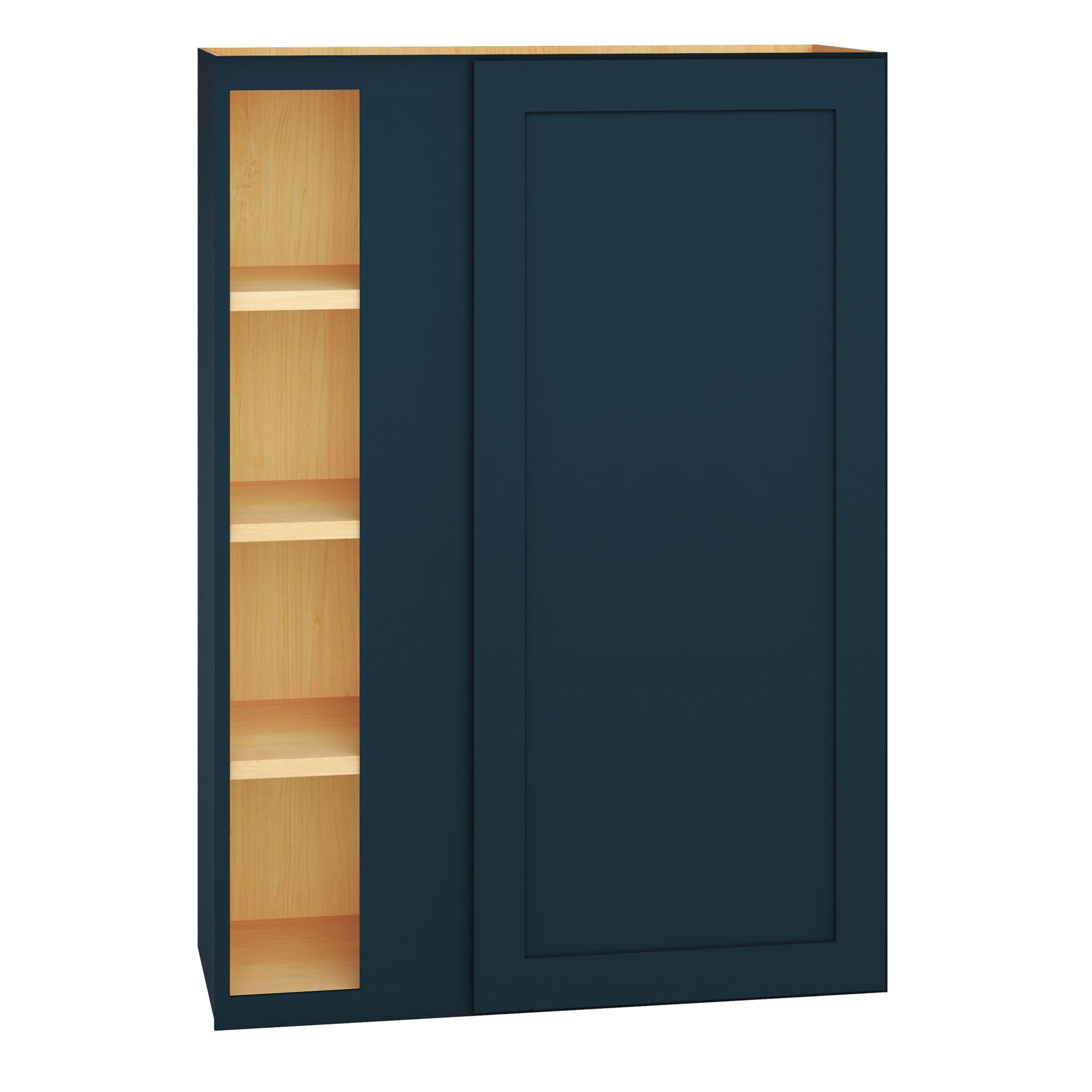 Diamond Express Jamestown 30-in W x 42-in H x 12-in D Regatta Blue Blind Corner Wall Fully Assembled Plywood Cabinet Recessed Panel Shaker