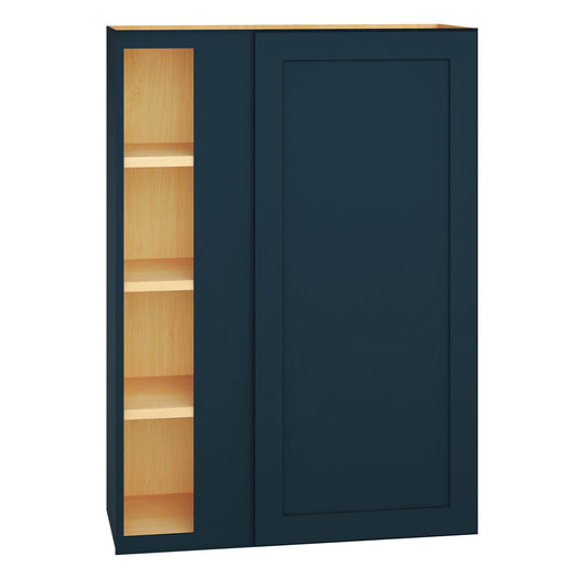 Diamond Express Jamestown 30-in W x 42-in H x 12-in D Regatta Blue Blind Corner Wall Fully Assembled Plywood Cabinet Recessed Panel Shaker