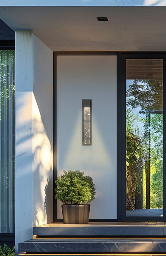 The Great Outdoors Sol 24-in H Matte Black Hardwired Integrated LED Outdoor Wall Light